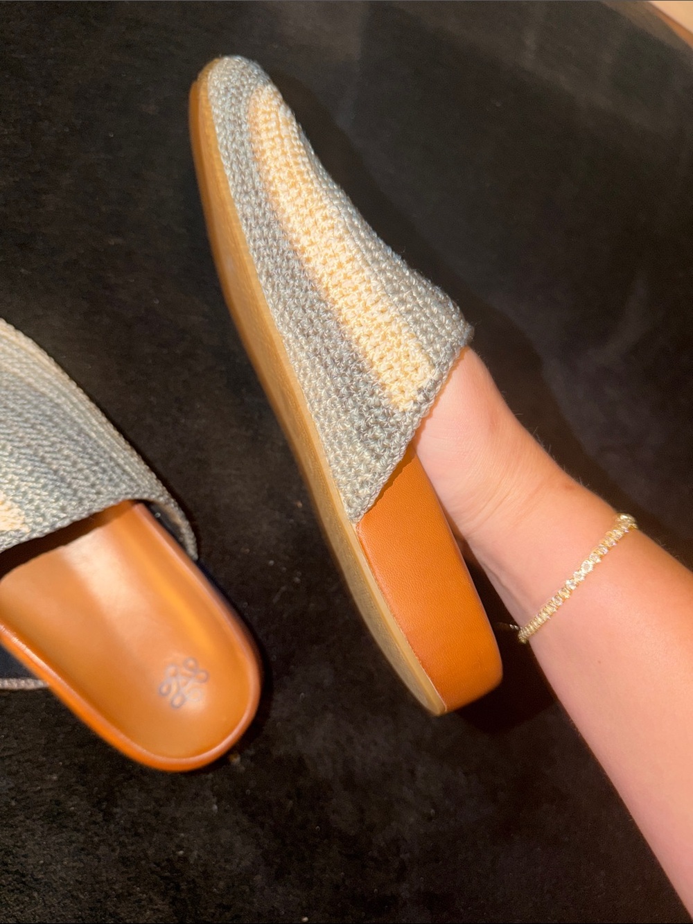 The Sak Woman’s Blue and Cream Knit Slip-On Sandals - Picture 4 of 4